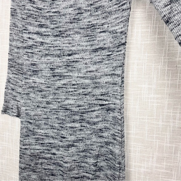 Anthropologie Ruffled Ribbed Marled Gray Knit Midi Sweater Dress Eri + Ali - Picture 4 of 6